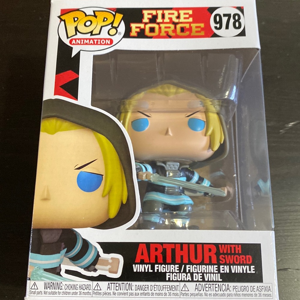 arthur with sword funko pop! from fire force